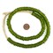 The Bead Chest African Disk Recycled Glass Beads - Full Strand of Eco-Friendly Ghanaian Rondelle Beads (Lime Green)